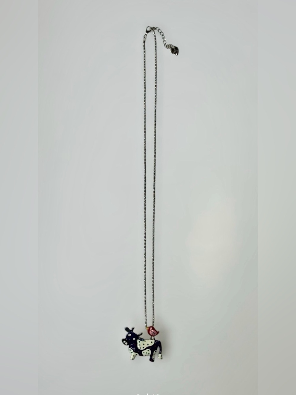 Betsey Johnson Cow & Bird Necklace Brooch Pin - Picture 8 of 12